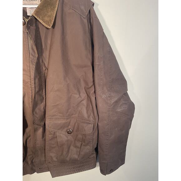 LL Bean British Millerain Waxed Cotton Bomber Style Jacket Men’s Size XLT - Picture 3 of 13